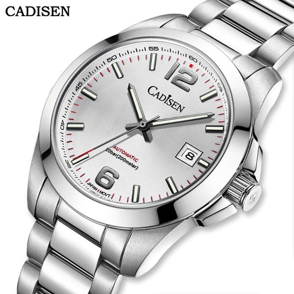 

wristwatches cadisen 2021 men watch luxury 39mm automatic mechanical wristwatch 200m waterproof sapphire glass miyota 8215 self winding, Slivery;brown