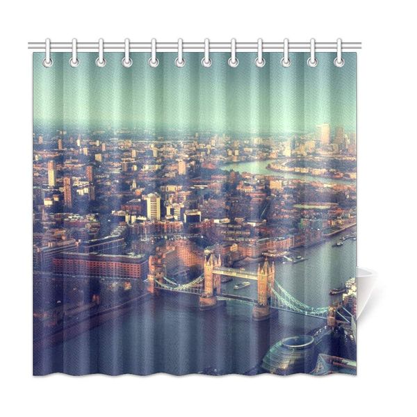 

cuxweot london aerial view home bath decor polyester fabric shower curtain bathroom sets 72 x 72 inches