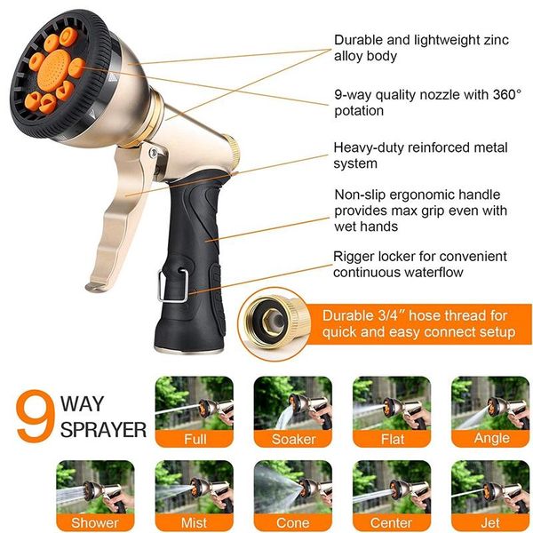 

watering equipments nhbr expandable garden hose lightweight water pipe solid brass fittings tube for washing and