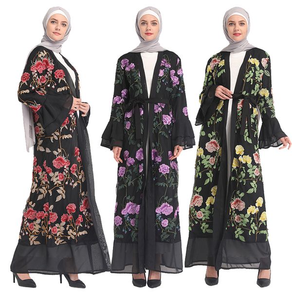 

kaftan dubai abaya kimono cardigan femme turkey hijab muslim dress abayas for women robe musulman de mode caftan islam clothing, Red