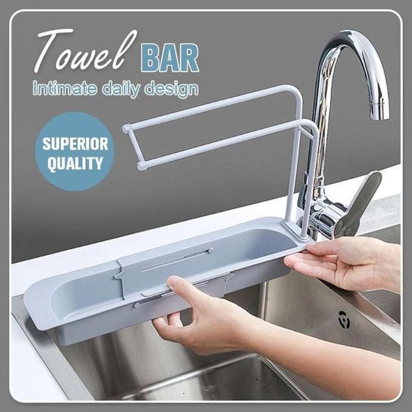 

kitchen storage & organization sink shelf adjustable faucet rack dish brushes sponge shelves drain basket bathroom holder