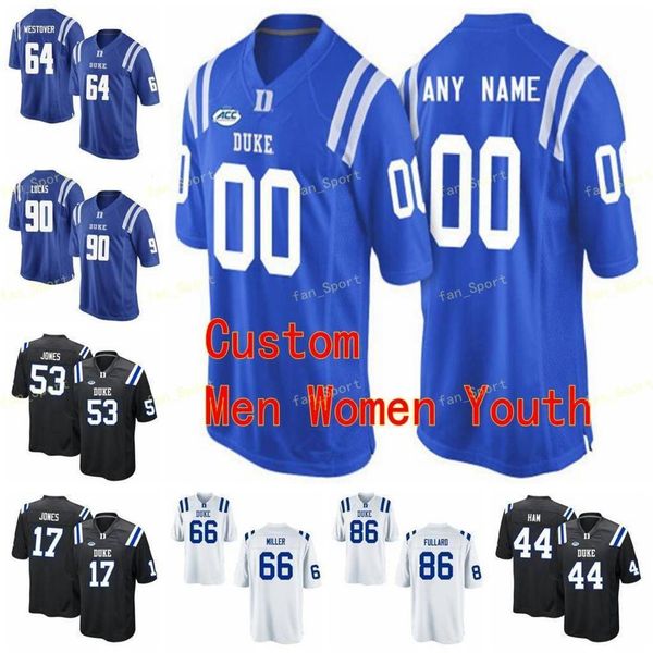 

ncaa college jerseys duke blue devils 21 mataeo durant 22 brittain brown 25 deon jackson 3 jamison crowder 3 t.j. rahming custom football st, Black