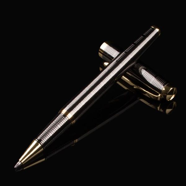 

gel pens dika wen silver and golden roller ball pen writing fluent luxury black ink refill gift metal rollerball