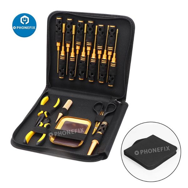 

professional hand tool sets 19in1 rc tools kits box set screwdriver pliers hex sleeve nut socket body shell reamer repair for car boat quadc