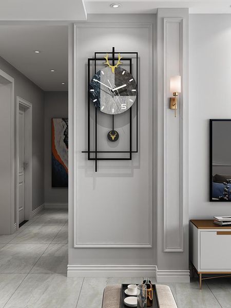 

marbling style silent wall clock modern design home decor swing hanging classical living room decorative art watch clocks