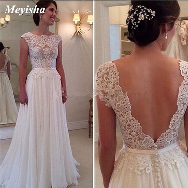 

zj9028 simple empire waist wedding dresses for bride woman chiffon boho plus size bridal gown, White