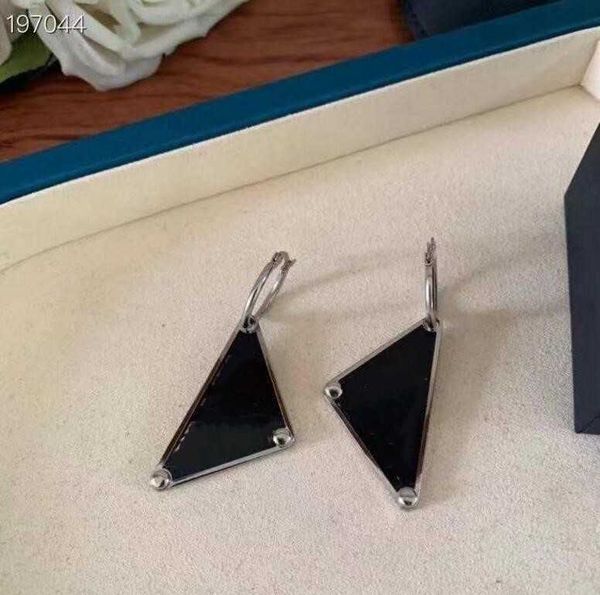 

2021 triangle letter big brand dangle & chandelier european and american exaggerated personality black dripping texture french earrings high, Silver