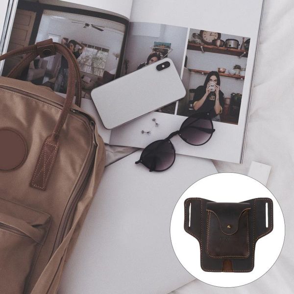 

outdoor bags 1pc cell phone waist bag leather mobile storage