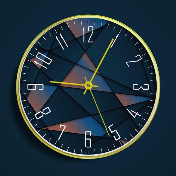 

wall clocks 2021 modern geometry and starry sky clock 12 inch living room household fashion round silent art watch home decor