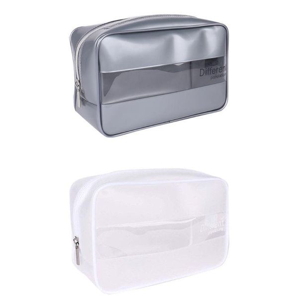 

cosmetic bags & cases portable makeup storage bag toiletry case patchwork wash pouch transparent travel organizer j60d