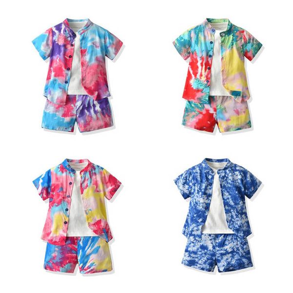 

kids clothing sets boys suits children clothes childrens outfits summer cotton fashion short sleeve shirt t-shirt shorts beach bohemia 3pcs, White