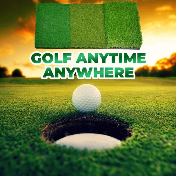 

golf training aids outdoor putter grass pad swing exerciser mat multi-function with tee holder for easy safety exercise accessories