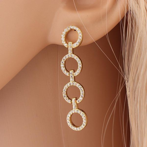 

long tassel crystal round drop earrings for women shiny coin rhinestone dangle weddings bride jewelry gifts & chandelier, Silver