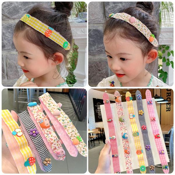 

hair accessories girl hairband cartton acrylic charms headband for children sweet hairpin bangs paste broken post headdress, Slivery;white