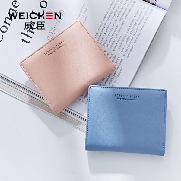 

2021 popularweichen new women's short korean zero letter small wallet multi card