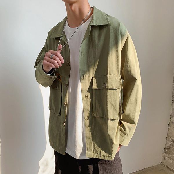 

men's jackets tjjii spring and summer thin workwear jacket loose, Black;brown