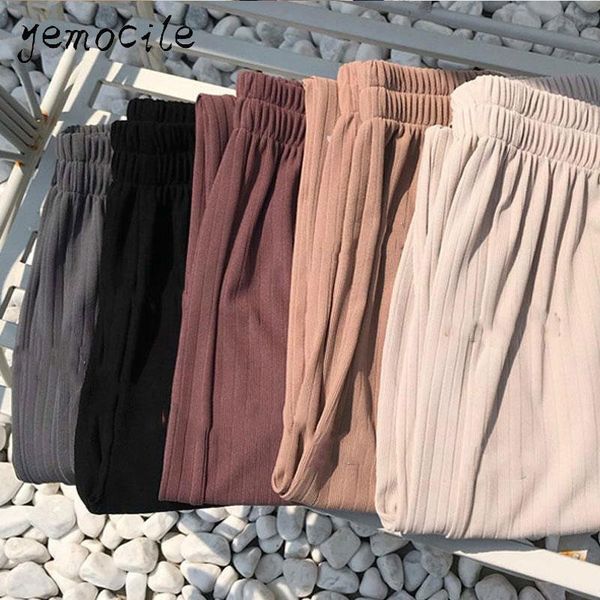 

pants women comfortable loose breathable students korean style casual elegant wide leg high elastic waist trendy womens trousers women', Black;white