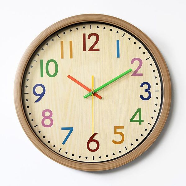 

wall clocks 12" wooden nordic clock home living room modern minimalist watches decor silent mechanism