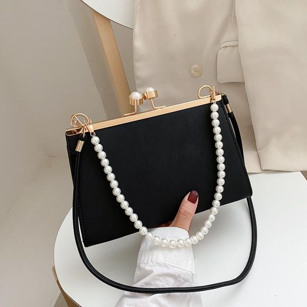 

vintage shoulder bags women fashion pearl chain handbag kiss lock designed brand small clip sac feminina bolsa evening