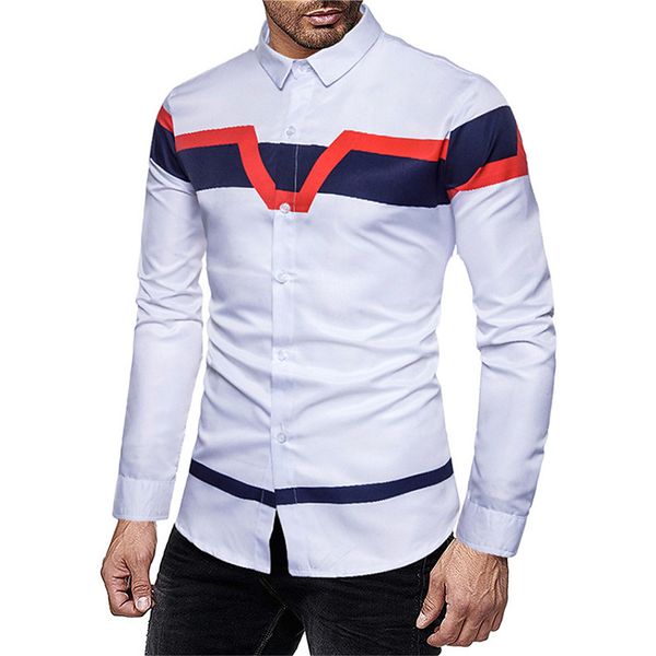 

romantic style men's long-sleeved shirt comfortable fit fashion travel office entertainment, White;black