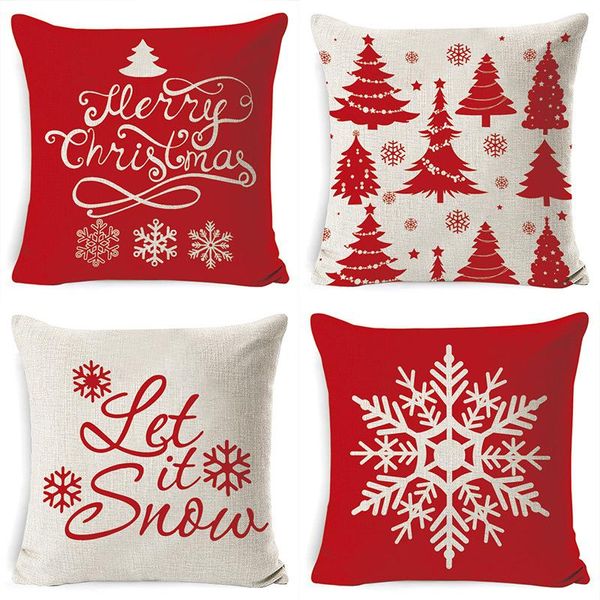 

cushion/decorative pillow cross border christmas cover linen peach skin velvet home snowflake waist