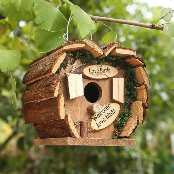 

bird cages wooden ecological hanging parrot breeding box outdoor nest vertical cage villa garden accessories