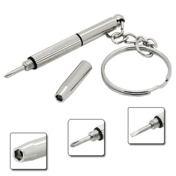

keychains re screwdriver repair tool key chains ring multifunction trinket car chain maintenance watch glasses small pendant j2355, Silver