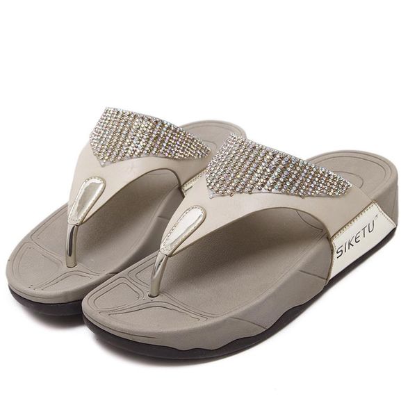 

slippers ladies bling flats fashion summer sandals outdoor non-slip, Black