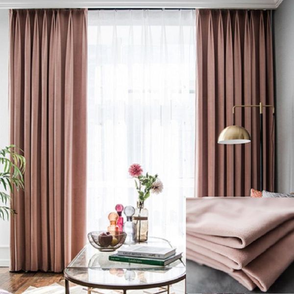 

curtain & drapes light luxury velvet pink purple beige yellow blue orange green red curtains nordic minimalist shading bedroom living room