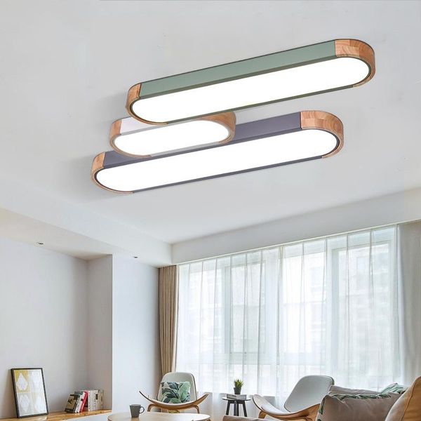 

ceiling lights nordic led wood light fixture modern long home lighting for living room kitchen bedroom indoor lamp luminaire decoration