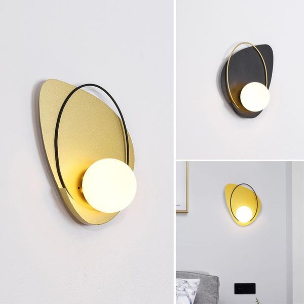

wall lamp crystal lampes suspendues glass ball bedroom light bedside