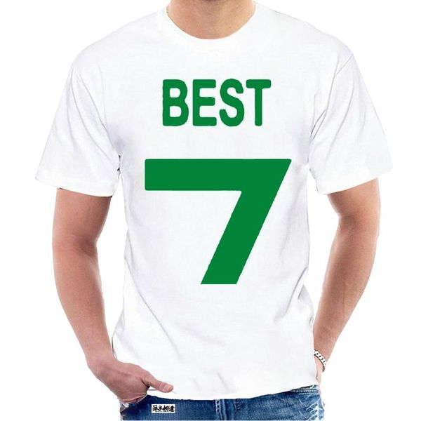 

men's t-shirts george northern ireland no 7 mens retro t-shirt double side @054553, White;black