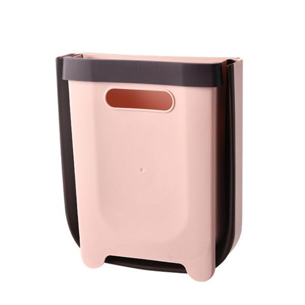 

waste bins hpdear kitchen trash can 1.2-2.4 gal, plastic folding can, be installed on cabinet door, save space