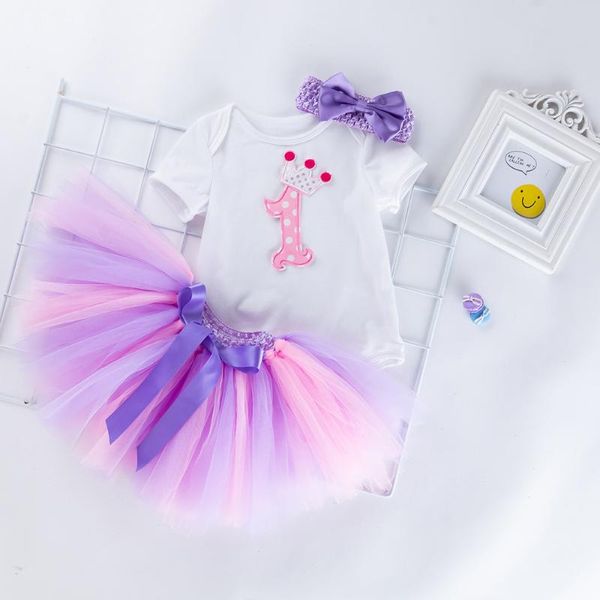 

clothing sets girl tutu skirt candy colors baby clothes cotton infant long sleeve romper 3pcs/set kids bodysuits 1st bithday gifts, White