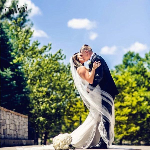 

bridal veils 2021 3m cut edge white long one layer 1 wedding with comb, Black