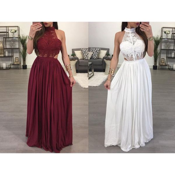 

casual dresses solid dress chic sleeveless halter off shoulder hollow out women arrival 2021 ball gown party, Black;gray