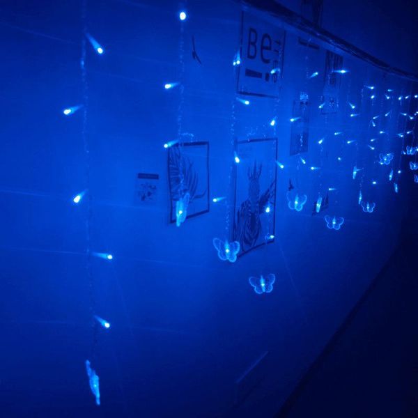 

strings 3.5m 100smd 110v/220v butterfly led string strip festival holiday icicle curtain lights christmas wedding lamps decoration