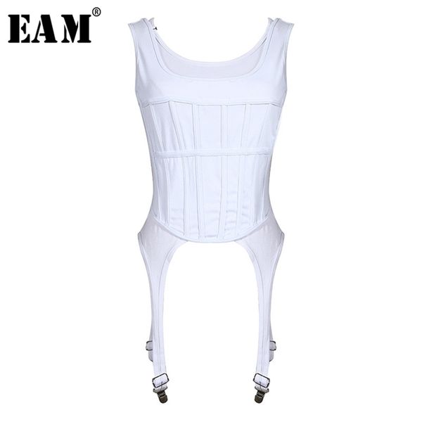 

[eam] women white irregular split joint shaped tank sleeveless personality fashion spring summer 1w020 210705