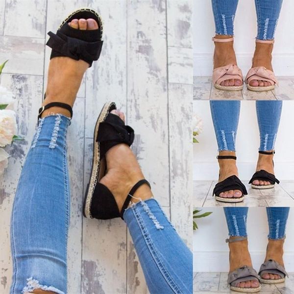 

butterfly-knot women sandals roman flat retro summer ladies casual shoes hand weaving female comfort buckle slippers, Black