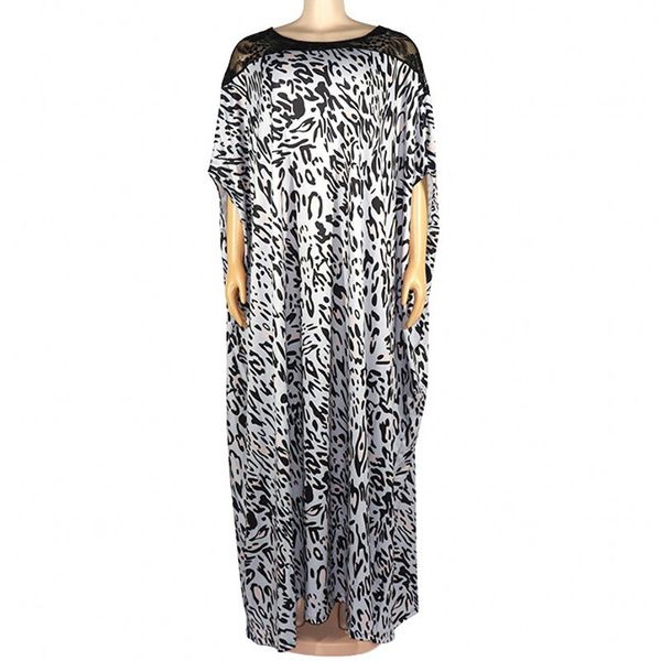 

dresses plus size african for women o-neck lace patchwork loose maxi dress africa clothing dashiki robe femme sundress partyclub, Black;gray