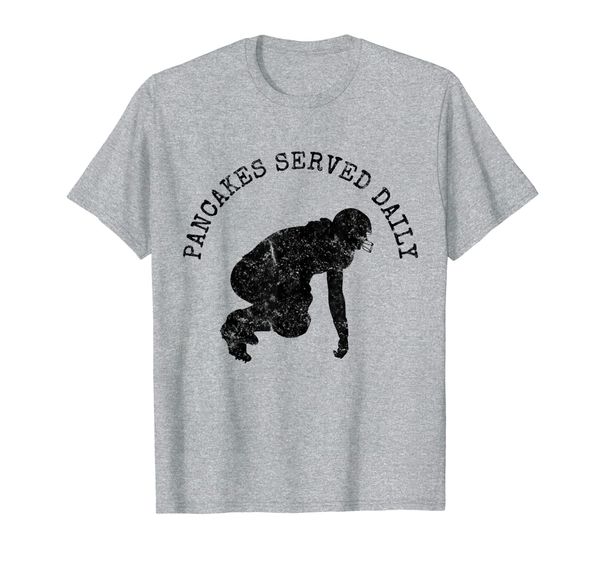 

men boys funny football player quote pancakes served daily t-shirt, White;black