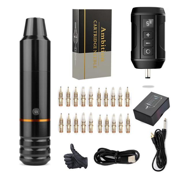 

ambition professional tattoo kit rotary pen machine set lcd power supply for permanent makeup master1