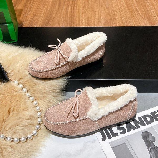 

boots cotton shoes women winter students bread plus velvet short korean snow flat, Black