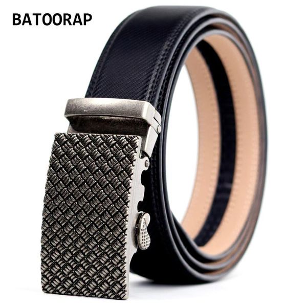 

belts men's belt leather alloy automatic buckle black cowhide formal wasit strap male business ratchet fashion style, Black;brown