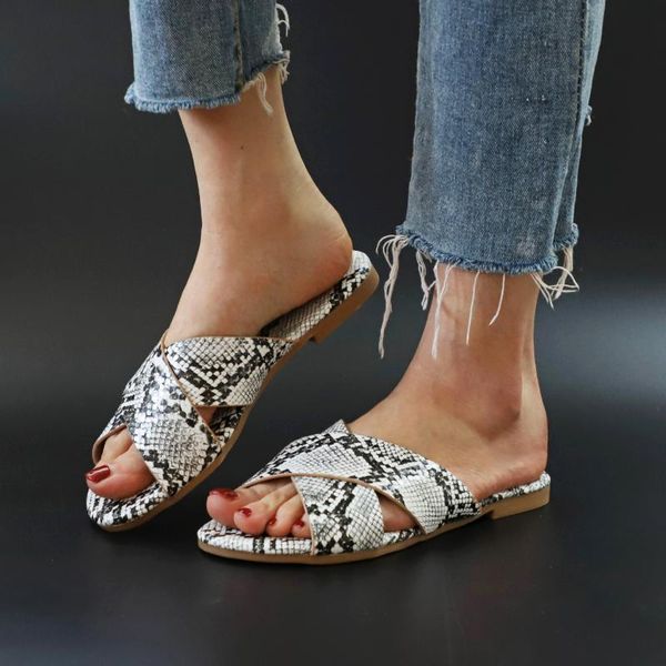 

women flip flop snake double layer sandals flat bottom ladies beach shoes outdoor travel fashion wild slippers, Black