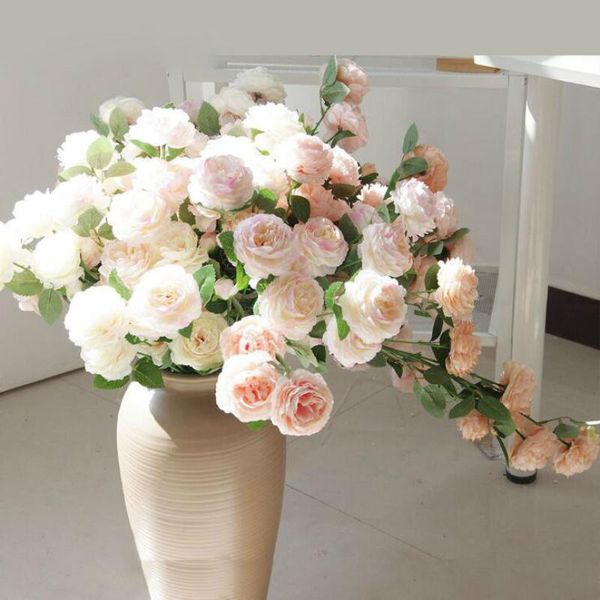 

head artificial peony flower home wedding party decoration silk flowers decor tm226 decorative & wreaths