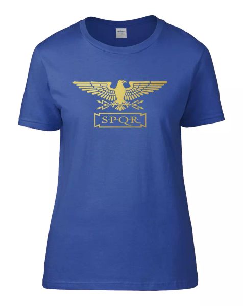 

standard spqr- roman empire gold eagle women's t-shirt, White;black