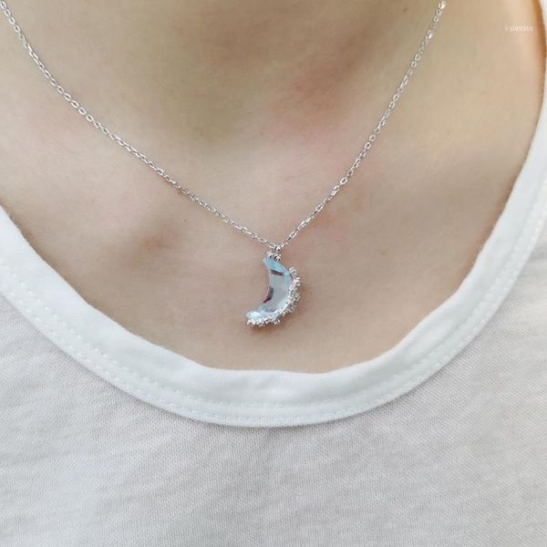 

chains moonlight zircon necklace woman 100% 925 sterling silver nacklace jewelry clavicle chain pendant charms for women gift1