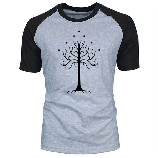 

summer the hobbit gondor white tree men short sleeve tshirt lord of ring fashion casual o- neck cotton t shirt plus size 210721, White;black