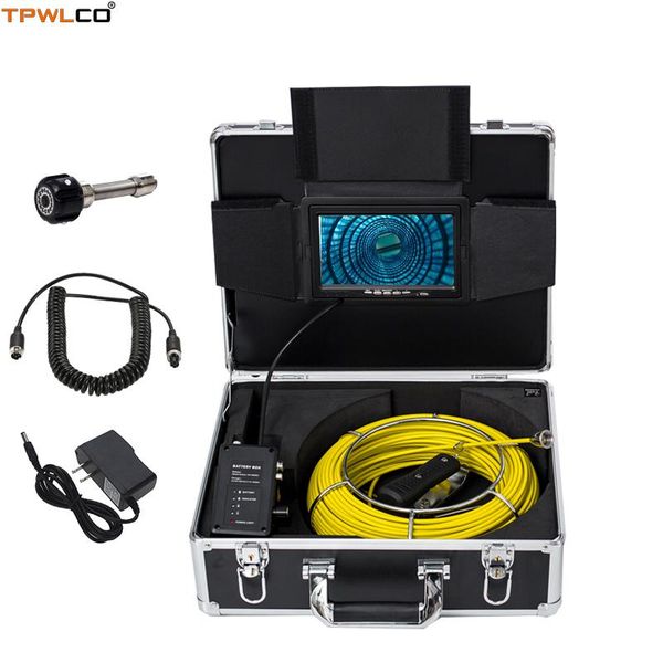 

cameras 7" tft 20-50m cable snake video pipe inspection equipment system 23mm camera head with 12pcs leds dvr function